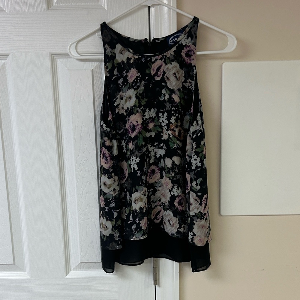 Scoop NYC Floral Sleeveless Tunic Top Petite